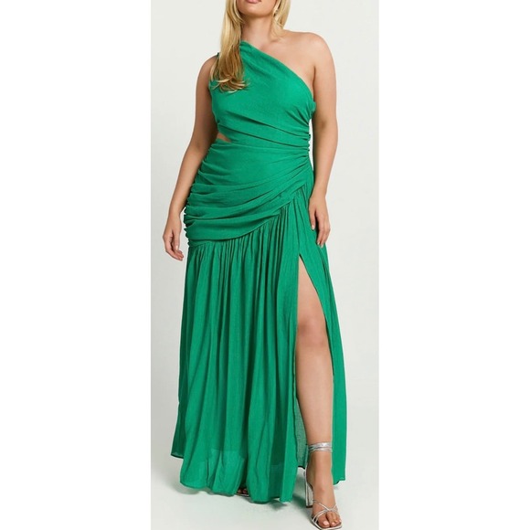 chinese dress ladies DARCY BITTER CHOC SILK MAXI DRESS – DISSH main image 1